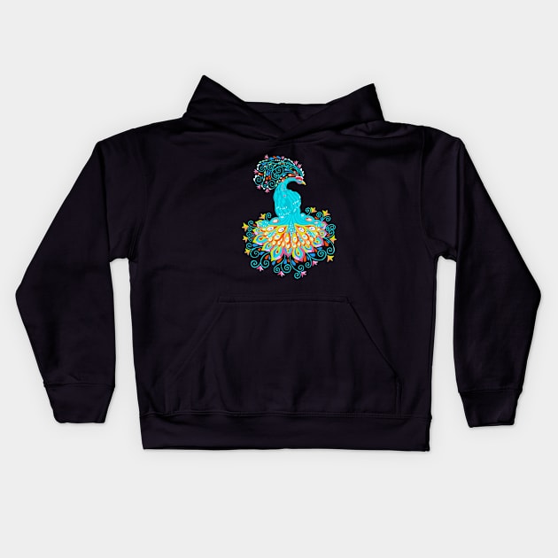 Peacecock Art Kids Hoodie by BullShirtCo